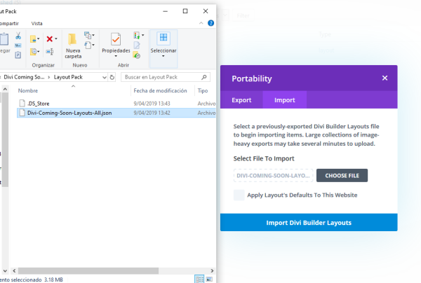 importing-selected-json-file-divi-coming-soon.png