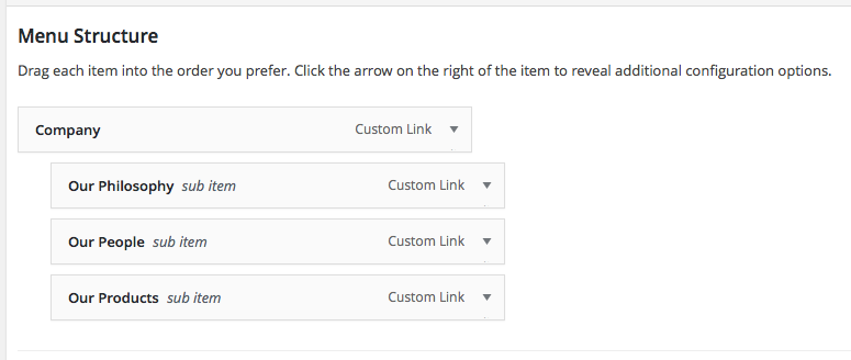 wordpress-menu-structure